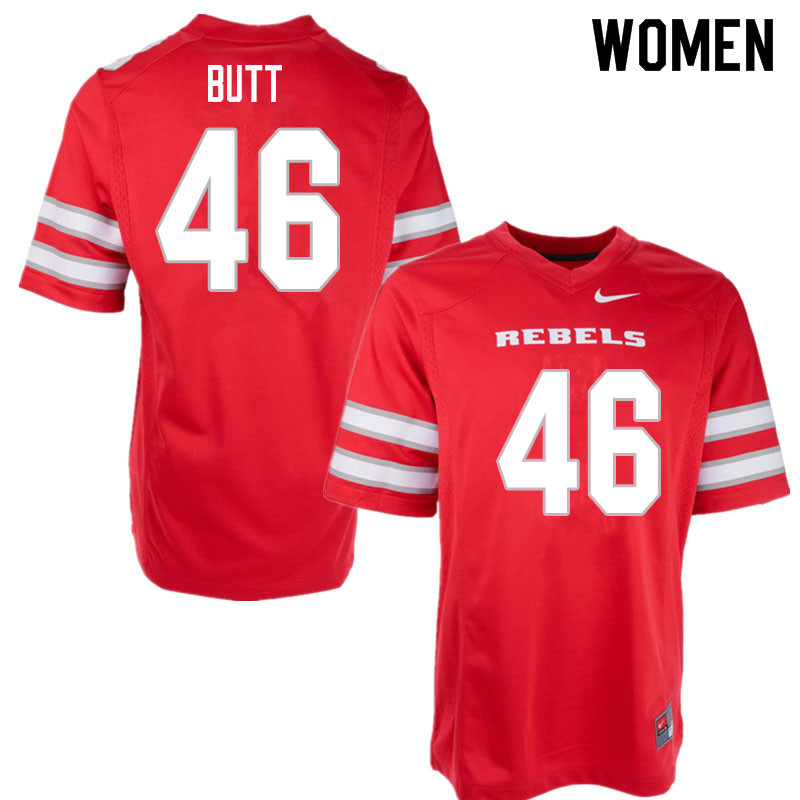 Women #46 Charlton Butt UNLV Rebels College Football Jerseys Sale-Red - Click Image to Close
